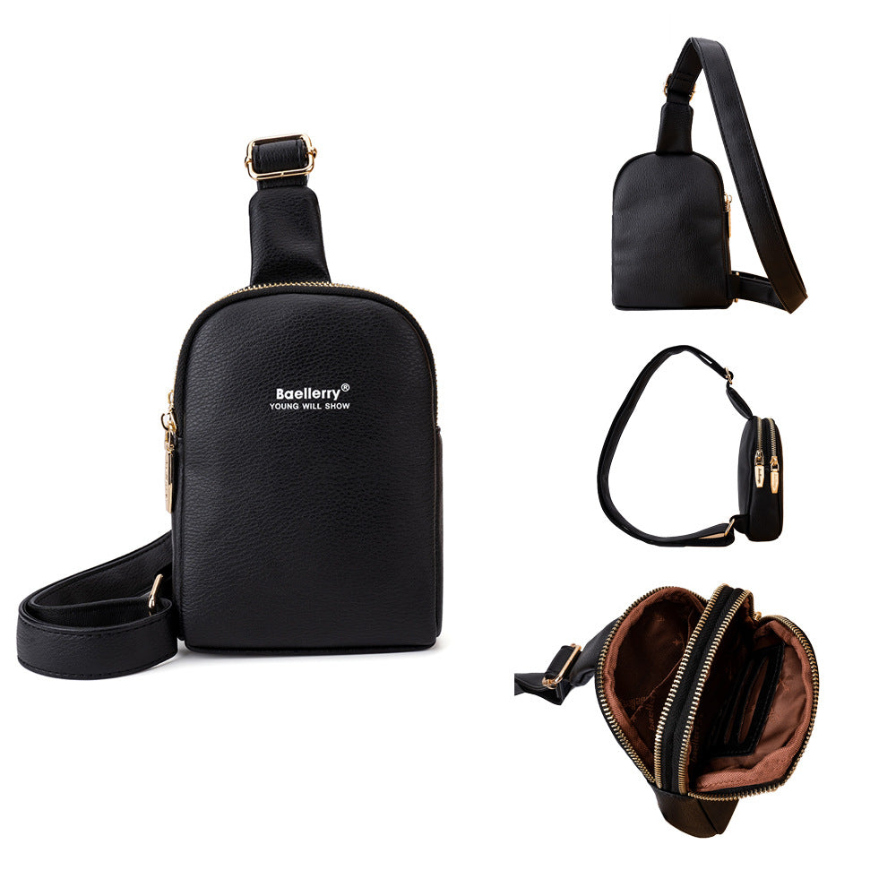 BAELLERRY N8916 Women's PU Leather Chest Bag Crossbody Bag Phone Pouch Purse BAELLERRY N8916 Women's PU Leather Chest Bag Crossbody Bag Phone Pouch Purse